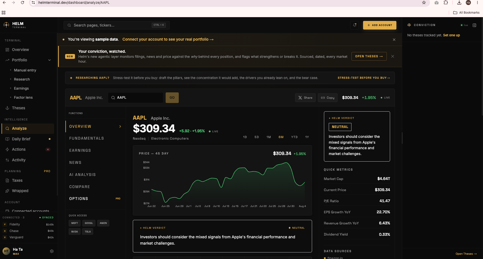 Helm Terminal screenshot