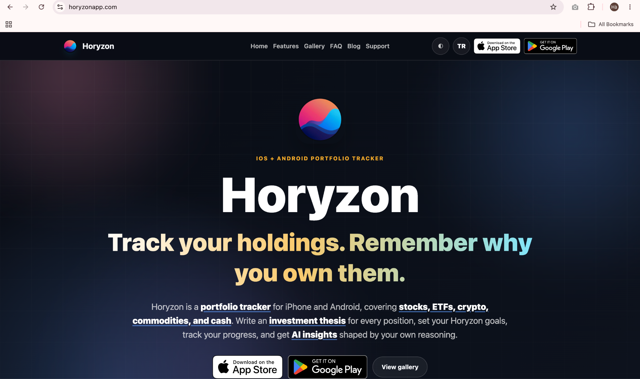 Horyzon screenshot